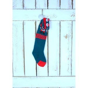 Vintage woven slouchy knit Santa Claus Christmas stocking
